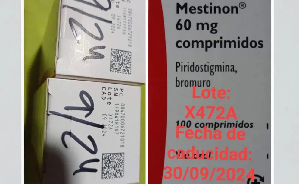 LOTE DE MESTINON 60MG - ATENCIÓN PACIENTES CON MIASTENIA GRAVIS